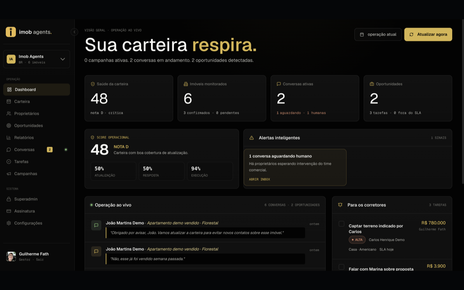 Imob Agents product interface